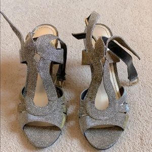 Sparkly silver and gold party shoes